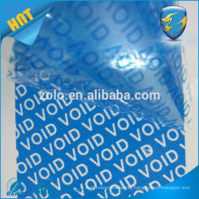 Anti-counterfeit adhesive roll printing tape tamper evident open void label material for security